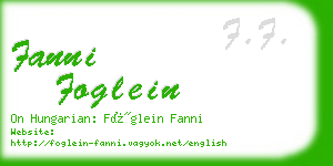 fanni foglein business card